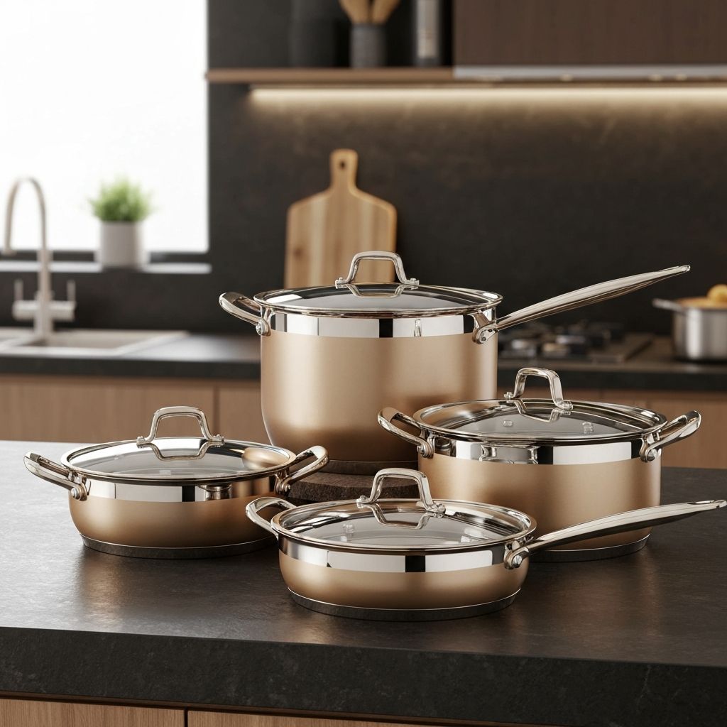 Stanley Tucci Stainless Steel Collection in Champagne Steel