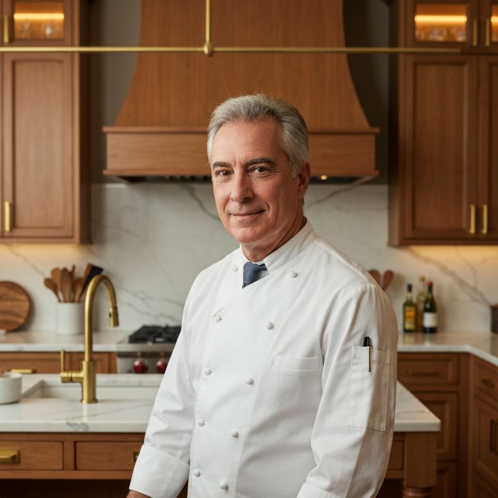 Stanley Tucci in his kitchen